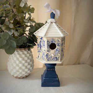 Custom Blue & White China Mosaic Birdhouse